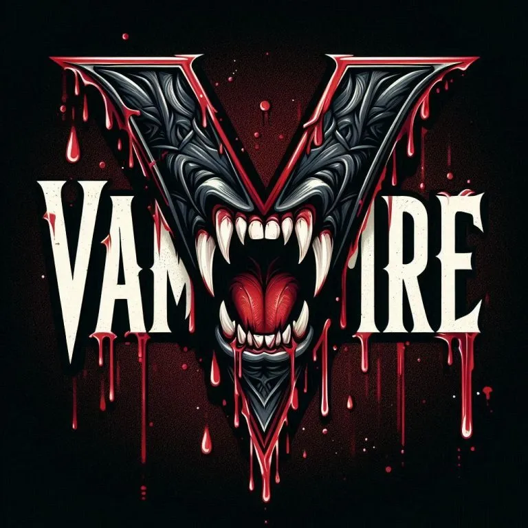 the-word-Vampire-with-the-V-shaped-like-a-bloody-fang